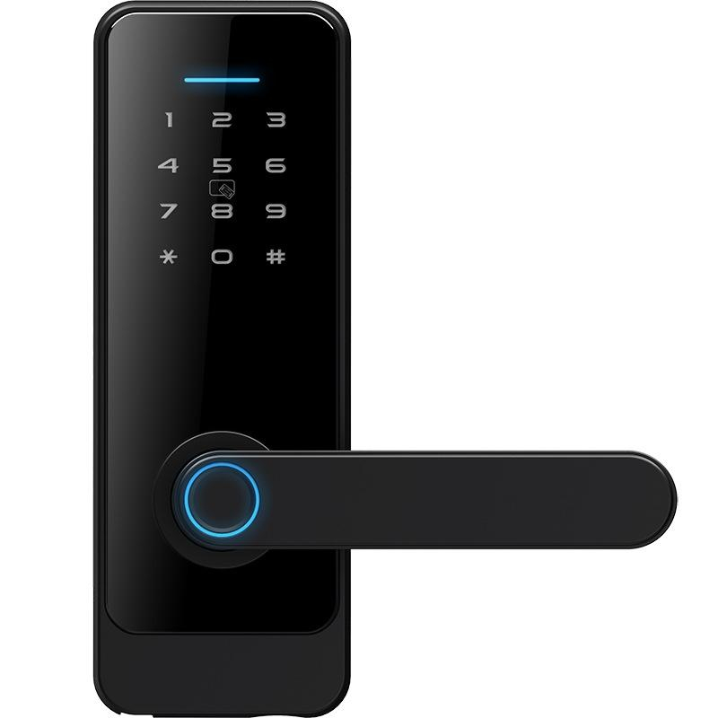 Serrure Connectée Intelligente à Empreinte Digitale et Code pour Porte Intérieure avec Système TUYA et Alarme Anti-Sabotage